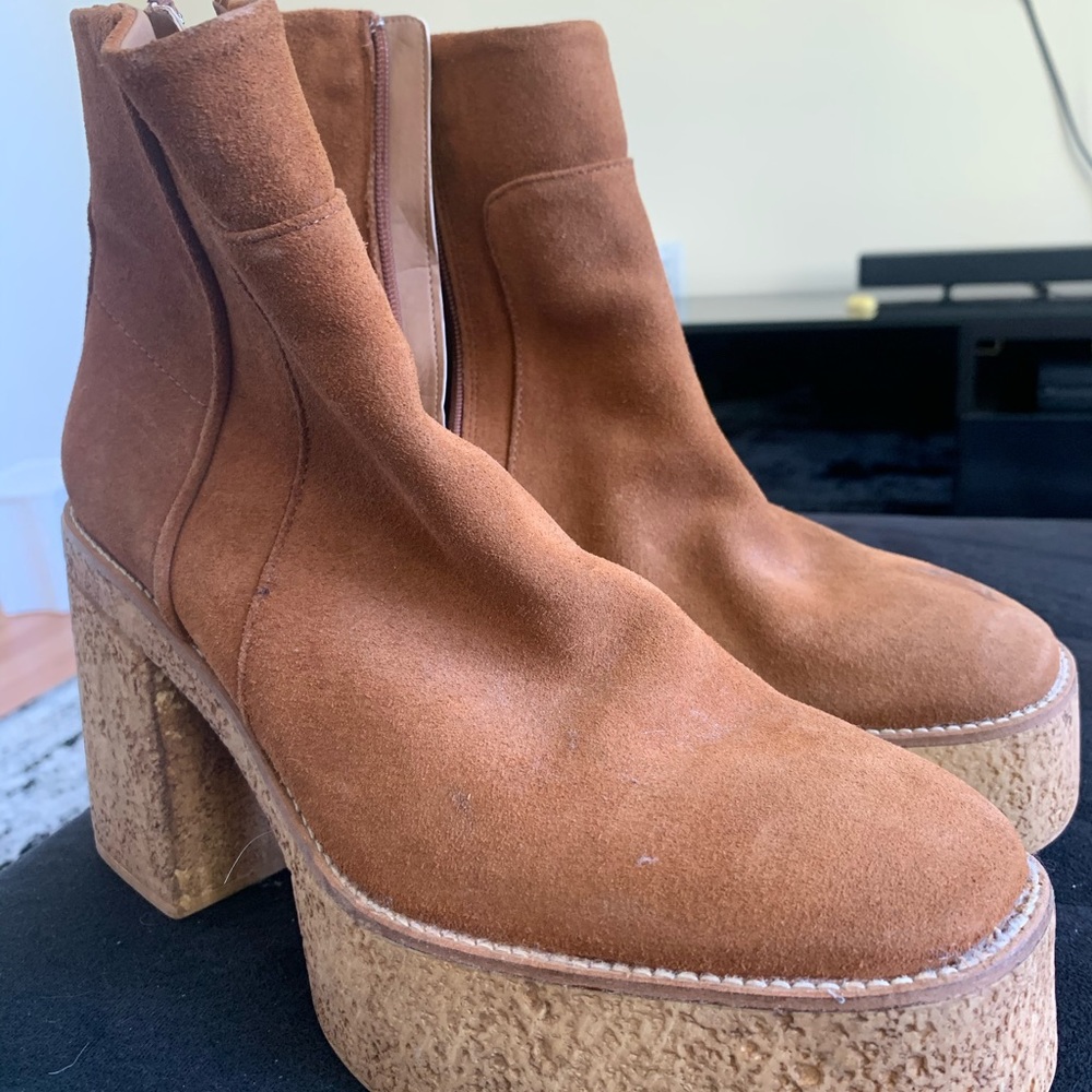 Zara cork platform boots